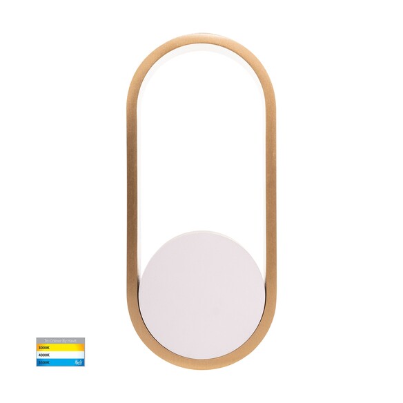 HV8080T-WHTBR - Ovale White + Brass Wall LightHV8080T-WHTBR