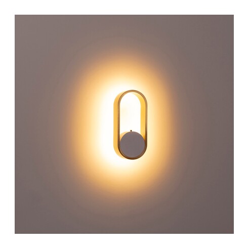 HV8080T-WHTBR - Ovale White + Brass Wall LightHV8080T-WHTBR