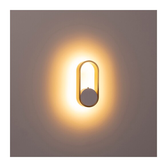 HV8080T-WHTBR - Ovale White + Brass Wall LightHV8080T-WHTBR