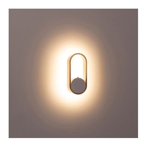 HV8080T-WHTBR - Ovale White + Brass Wall LightHV8080T-WHTBR