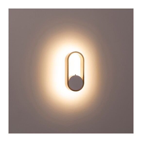 HV8080T-WHTBR - Ovale White + Brass Wall LightHV8080T-WHTBR