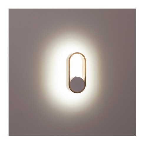 HV8080T-WHTBR - Ovale White + Brass Wall LightHV8080T-WHTBR