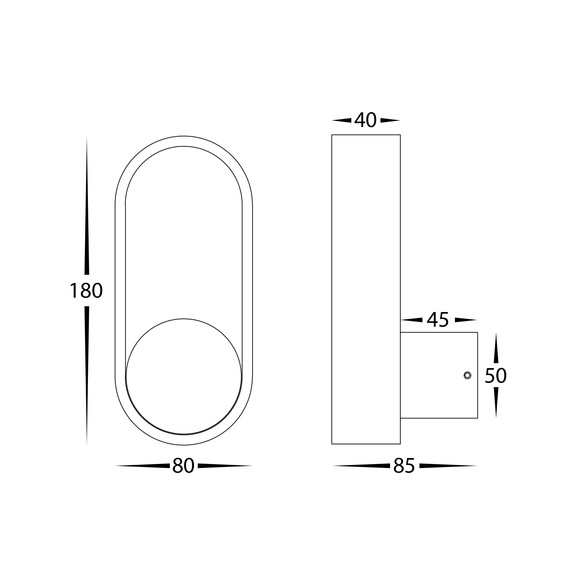 HV8080T-WHT - HV8080T-White - Ovale White Wall HV8080T-WHT
