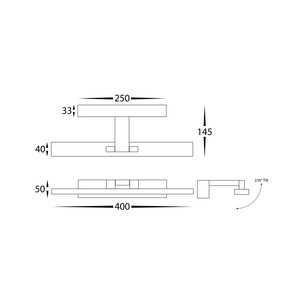HV8101T-BLK - Vanita Black 400mm Adjustable Wall LightHV8101T-BLK 2