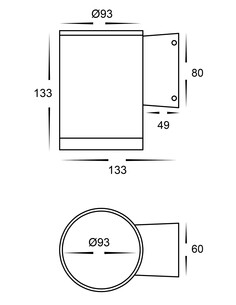 8w Black Fixed Down Wall Light 3000k, 4000k, 5500k - HCP-212080 2