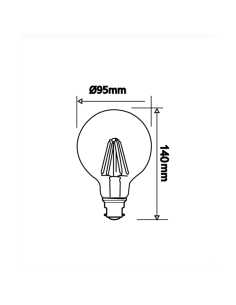 CF21DIM - G95 LED Filament Dimmable Globes Clear Diffuser CF21DIM 2