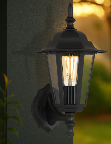 Upton Exterior Wall Light Black 25W - UPTON EX-BKUPTON EX-BK