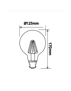CF24DIM - G125 LED Filament Dimmable Globes Clear Diffuser CF24DIM 2