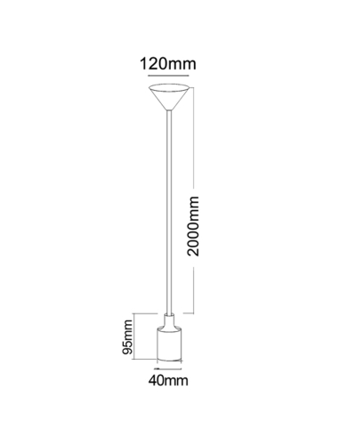 PENDANT ES 60W WH SUSPENSION (no lamp) OD45mm x PEN2