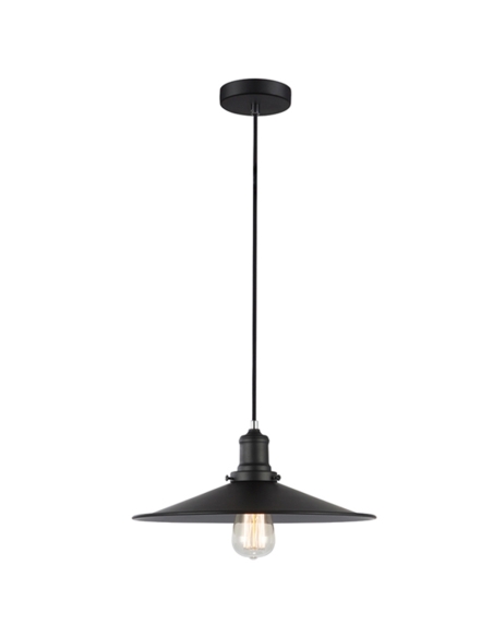 PIATTO1 - PIATTO Industrial Black Coolie Pendant Lights - Large) Lamp Holder: 1xE27 (Max.72W) Globes Not Included For Indoor ...