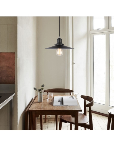 PIATTO1 - PIATTO Industrial Black Coolie Pendant PIATTO1