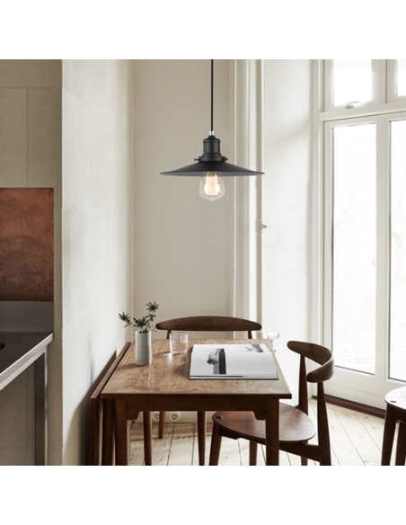 PIATTO1 - PIATTO Industrial Black Coolie Pendant PIATTO1