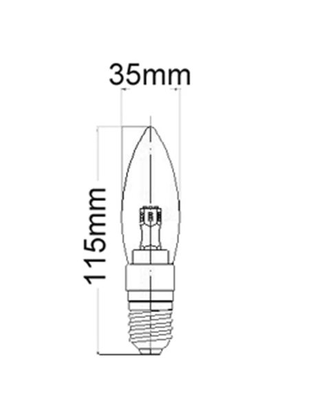 CAN1D - Candle LED Dimmable Globes Clear / CAN1D