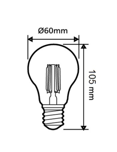 GLOBE LED DIMM filament 8W GLS ES 2700K clr 360D (800lm) CF16DIM 2