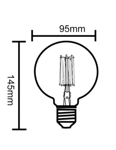 GLOBE CARBON  BC G95 25W 2000K (50 Lumens) WTY 1YRCLACFA25BC 2