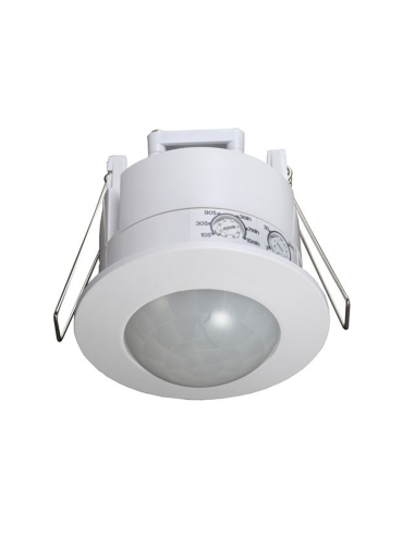 SENSOR Recessed Infrared Motion WH RND 3 Wire 360D (Det Dist 6m max) (I/Height 2.2-4M) 61mm IP20 WTY 5YR