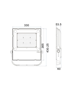 High Output 150W LED Flood Light Black / Cool White - FLOOD22 2