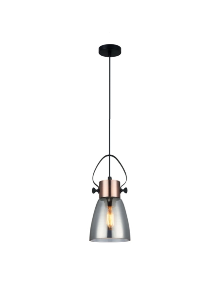 FUMOSO2 - FUMOSO Smokey Black Mirror Finish Glass Ellipse Shape Pendant Light
