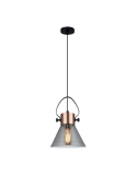 FUMOSO Retro Smokey Black Mirror Finish Glass Cone Shape Pendant Light