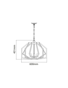 GAMBA Wide Angular Cage 5 Light Pendant Oiled Bronze - GAMBA1 2