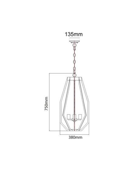 PENDANT ES x 4 60W ANTIQUE BRASS AND OILED BRONZE GAMBA2