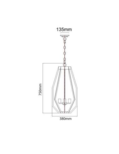 PENDANT ES x 4 60W White and polished Nickel GAMBA4