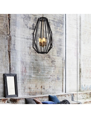 PENDANT ES x 4 60W White and polished Nickel GAMBA4