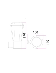 LED 13W Wall Light Dark Grey / Warm White Tapered 3000K  - GEB1 2