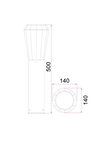 GEB2 - GEB LED Surface Mounted Tapered Bollard GEB2