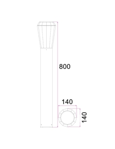 Bollard 13 watt LED Tapered Light Height 800mm Width 140mm GEB3 2