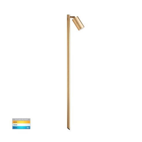 Tivah Solid Brass TRI Colour Single Adjustable LED Bollard Spike Light