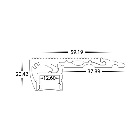 HV9698-6020-3M - Step Tread Aluminium Profile - HV9698-6020-3M