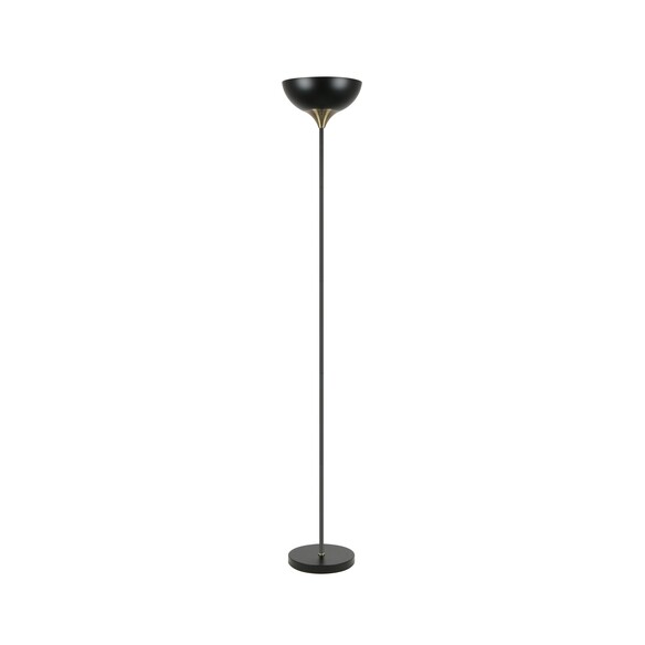 PROGETTO-F2 - Iron Matte Black / White Up Light Floor Lamps - White Up Light Floor Lamps - Off Foot Switch  Not Suitable For ...