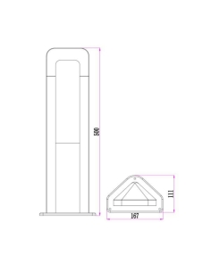 Hathor 13 watt LED Bollard Height 500mm Base 167x111mm - HATHOR2 2