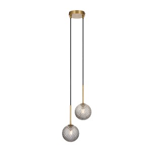 GASTON PE2-AGCLP - 2 Light Pendant Antique Gold - Clear GASTON PE2-AGCLP