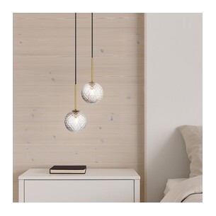 GASTON PE2-AGCLP - 2 Light Pendant Antique Gold - Clear GASTON PE2-AGCLP 2