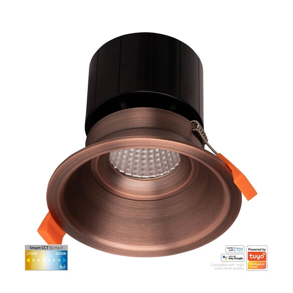 HV5514CCT-AB - Prime Antique Brass Fixed Deep CCT WIFI LED Downlight