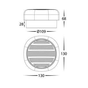 HV3619W-WHT - Lasi Aluminium White Wall LightHV3619W-WHT 2