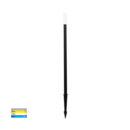 Drique Aluminium Black LED Bollard Spike Light