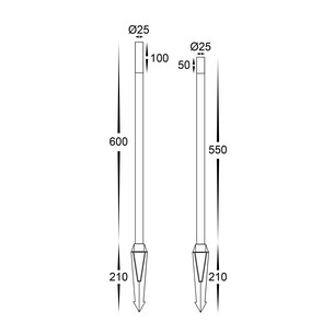 HV1515T-BLK-24V - Drique Aluminium Black LED Bollard Spike HV1515T-BLK-24V 2