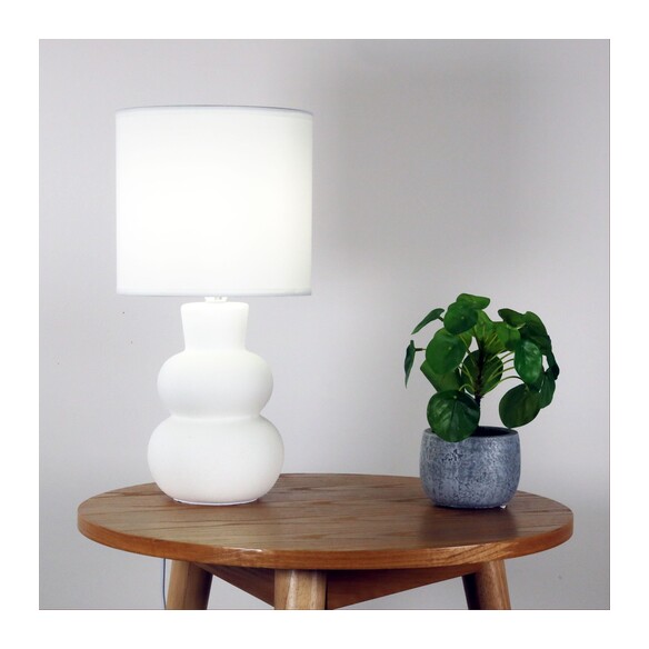 OL90163WH - HOLLA.35 White Curvy Ceramic Table Lamp