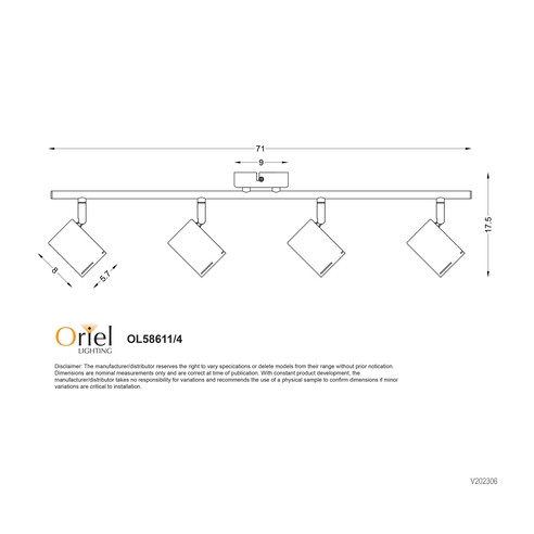 OL58611/4BK - Baril 4 light GU10 spot matt BlackOL58611/4BK