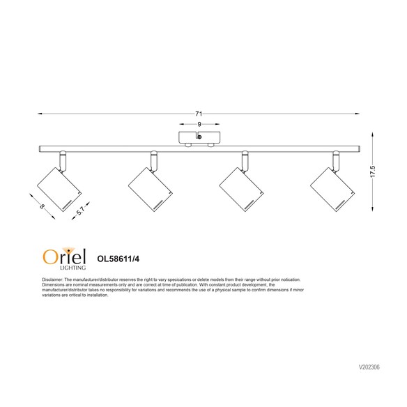 OL58611/4BK - Baril 4 light GU10 spot matt BlackOL58611/4BK