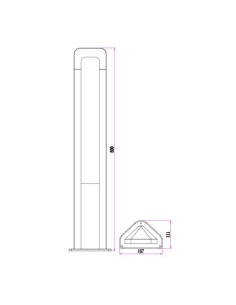 Hathor 13 watt LED Bollard Height 800mm Base 167x111mm - HATHOR3 2