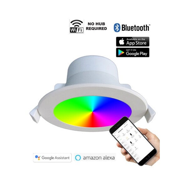 SMTNOVA1 - LED Smart White Round Dimmable Tri-CCT+RGB Downlight