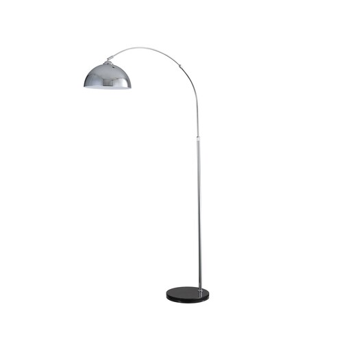 Marmo Chrome Arc Floor Lamp with Marble Base