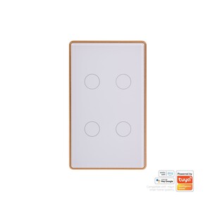 HV9120-4 - Wifi 4 Gang White with Gold Trim Wall SwitchHV9120-4