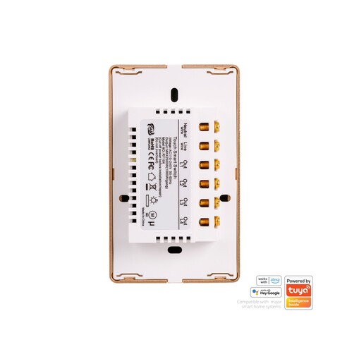 HV9120-4 - Wifi 4 Gang White with Gold Trim Wall HV9120-4