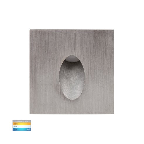 Mini Reces 316 Stainless Steel Square TRI Colour Recessed LED Step Light