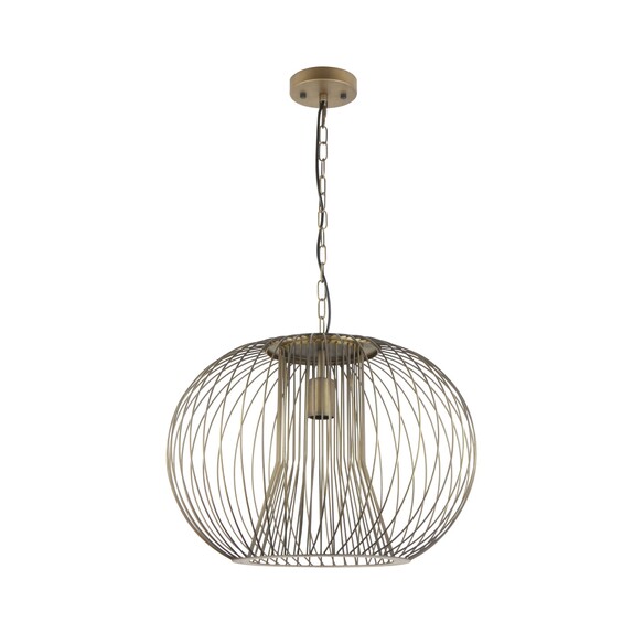 PARRILLA5 - Interior Round Cage Iron Pendant Lights - Matte Black